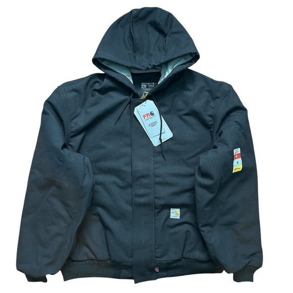 Carhartt FR Duck Insulated Active Jacket Quilted Lined Hoody Men’s L Cat 4 Warm - Picture 1 of 6